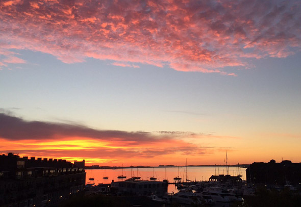 Sunrise over Boston Harbor