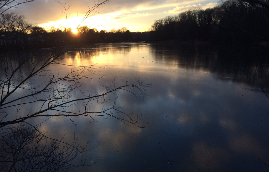 Sunset over the Mother Brook in Hyde Park