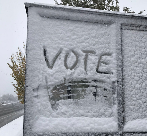 Message in the snow: Vote