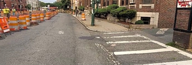 Look at all those barrels along Huntington Avenue