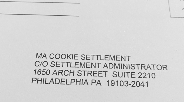 Cookie settlement