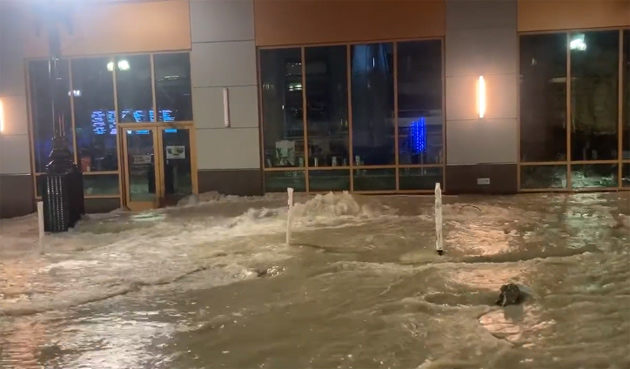 Washington Street flooding in Chinatown