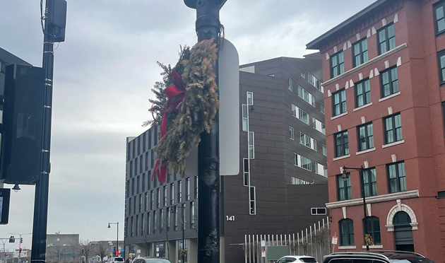 Wreath in South Boston on March 19