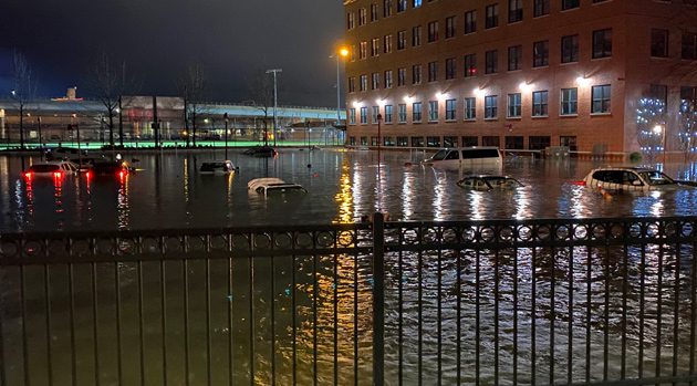 Flooded cars after water-main break