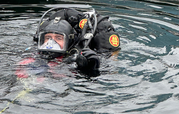 Firefighter in Jamaica Pond