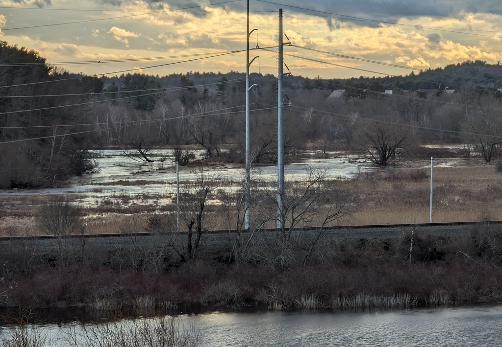 Long ditch floods into marshland