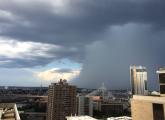 Storm moving in over Boston