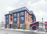 Architect's rendering of proposed 11 Faneuil St. building