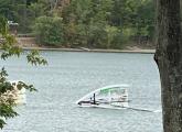 Jamaica Pond sailboat knocked over by the wind