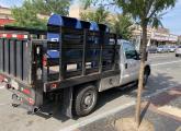 Mailboxes being taken away on Washington Street in Brighton