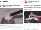 WBZ shows how to make your own hand gel, WHDH says that's dangerous