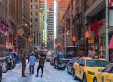 Snow Devonshire Street made to look like a New York street