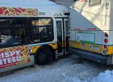 Two stuck buses at Davis busway