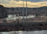 Long ditch floods into marshland