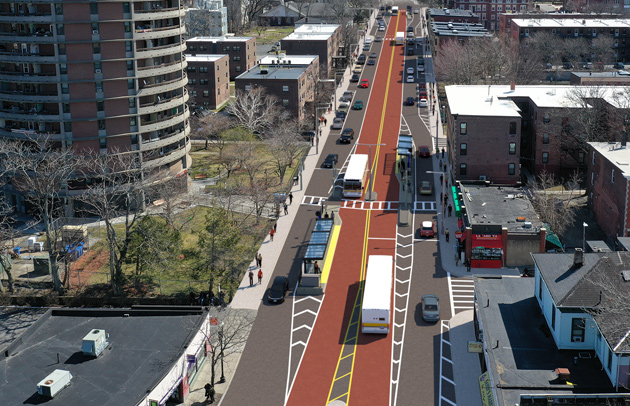 Illustration of new bus lanes