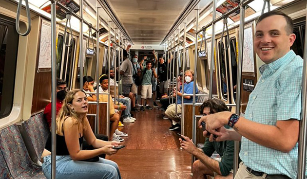 People on the last train to Forest Hills