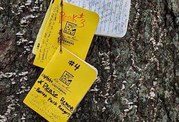 Plea from city park rangers to remove the notebooks that have been there for several months now