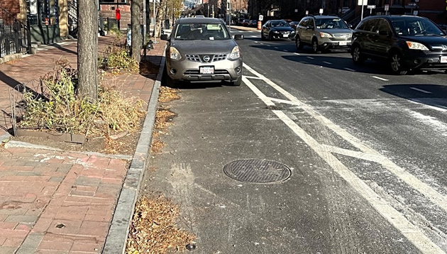 SUV in a bike lane